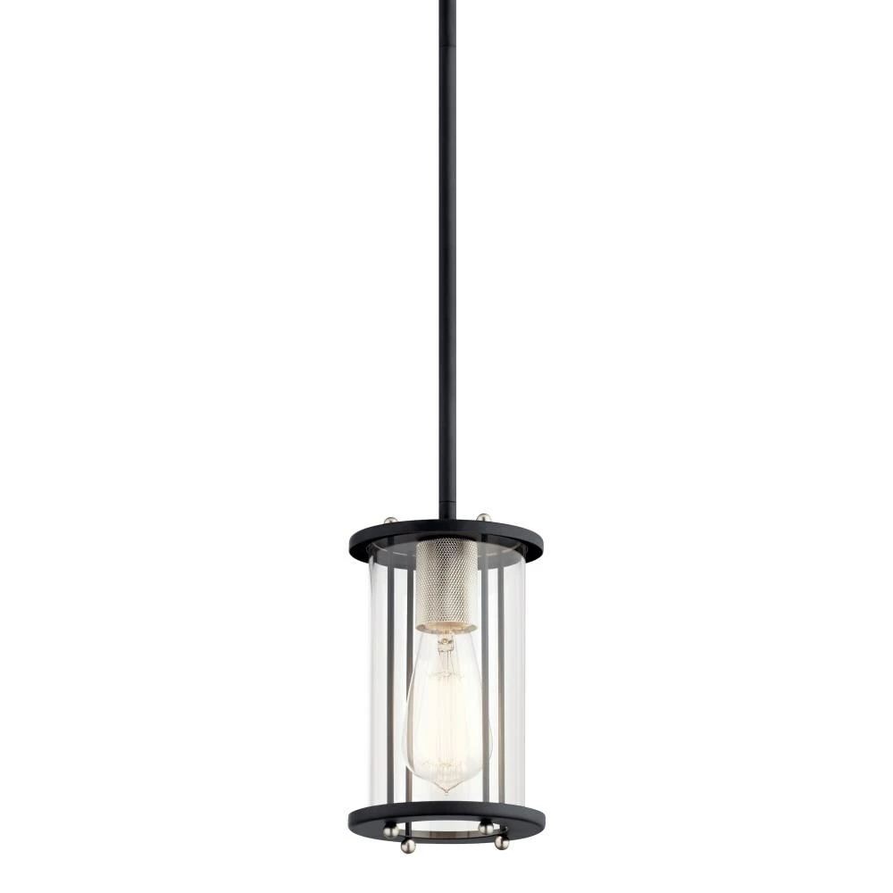 Flash Sale π Kichler Pendant Lighting Loman Matte Black and Brushed Nickel Craftsman Clear Glass Cylinder Mini Pendant Light π€© 2 Flash Sale π Kichler Pendant Lighting Loman Matte Black and Brushed Nickel Craftsman Clear Glass Cylinder Mini Pendant Light π€© - Image 2