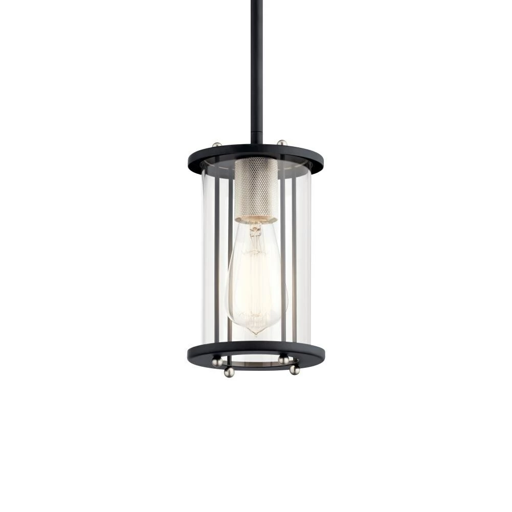 Flash Sale π Kichler Pendant Lighting Loman Matte Black and Brushed Nickel Craftsman Clear Glass Cylinder Mini Pendant Light π€© 4 Flash Sale π Kichler Pendant Lighting Loman Matte Black and Brushed Nickel Craftsman Clear Glass Cylinder Mini Pendant Light π€© - Image 4