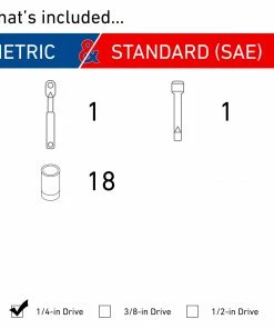 Budget ❤️ CRAFTSMAN Mechanics Tool Sets 20-Piece Standard (SAE) and Metric Combination Polished Chrome Mechanics Tool Set (1/4-in) ⭐ -Craftsman Official Shop 15390307 scaled