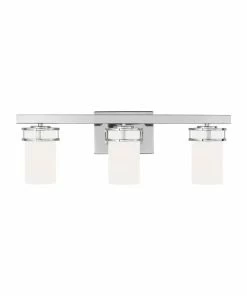 Best deal 🧨 Sea Gull Lighting Vanity Lights Robie 3-Light Chrome Craftsman Vanity Light 🔥