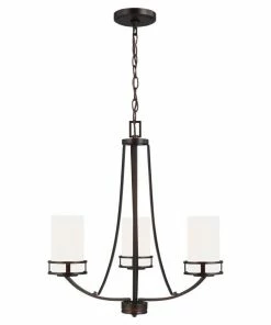 Cheap 💯 Sea Gull Lighting Chandeliers Robie 3-Light Bronze Craftsman Chandelier 🧨
