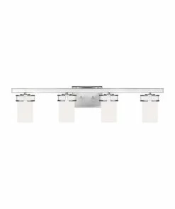 Best Pirce 🔥 Sea Gull Lighting Vanity Lights Robie 4-Light Chrome Craftsman Vanity Light 😍