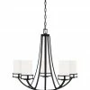 Best Pirce ⭐ Sea Gull Lighting Chandeliers Robie 5-Light Midnight Black Craftsman Chandelier ❤️