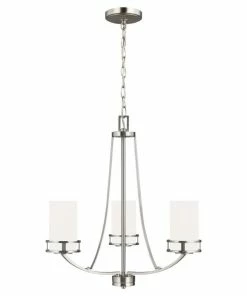 Coupon π Sea Gull Lighting Chandeliers Robie 3-Light Brushed Nickel Craftsman Chandelier β¨