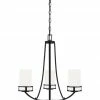 Outlet 🤩 Sea Gull Lighting Chandeliers Robie 3-Light Midnight Black Craftsman Chandelier ✨