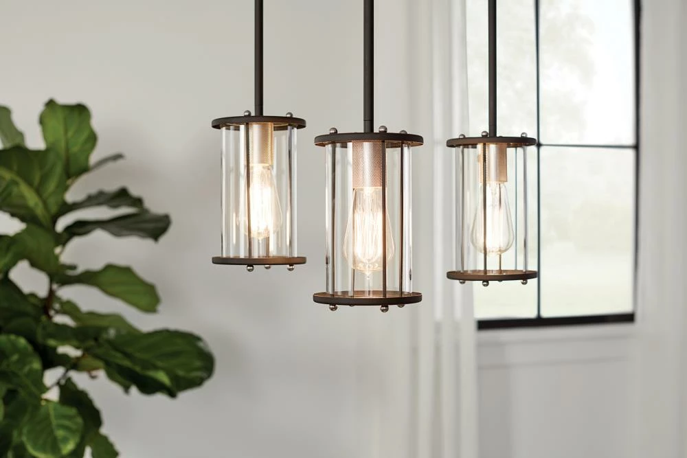 Flash Sale π Kichler Pendant Lighting Loman Matte Black and Brushed Nickel Craftsman Clear Glass Cylinder Mini Pendant Light π€© 5 Flash Sale π Kichler Pendant Lighting Loman Matte Black and Brushed Nickel Craftsman Clear Glass Cylinder Mini Pendant Light π€© - Image 5