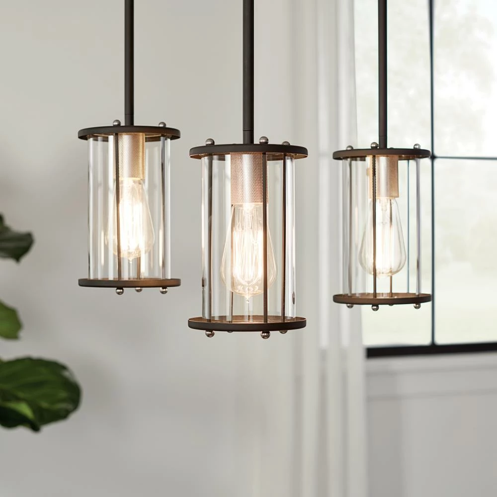 Flash Sale π Kichler Pendant Lighting Loman Matte Black and Brushed Nickel Craftsman Clear Glass Cylinder Mini Pendant Light π€© 6 Flash Sale π Kichler Pendant Lighting Loman Matte Black and Brushed Nickel Craftsman Clear Glass Cylinder Mini Pendant Light π€© - Image 6
