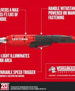 Best deal 🔔 CRAFTSMAN Impact Wrenches 20-volt Max Variable Speed 3/8-in Drive Cordless Ratchet Wrench (Tool Only) 🎁 -Craftsman Official Shop 16075808