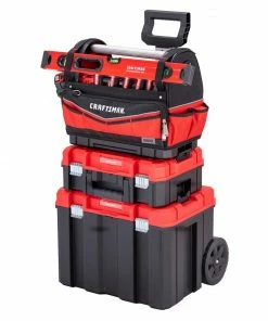 Best Sale 🔥 CRAFTSMAN Tool Bags Versastack Red and Black Polyester 17-in Tool Tote 😍 -Craftsman Official Shop 16493734