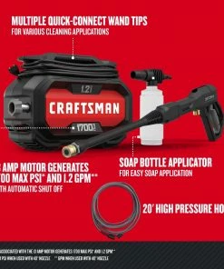 Flash Sale 🧨 CRAFTSMAN Electric Pressure Washers 1700-PSI 1.2-GPM Cold Water Electric Pressure Washer 🤩 -Craftsman Official Shop 16728317