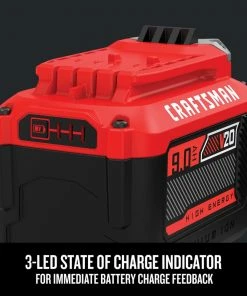Buy 🎉 CRAFTSMAN Power Tool Batteries & Chargers V20 20-Volt Max 9 Amp-Hour Lithium Power Tool Battery 🎁 -Craftsman Official Shop 17585417