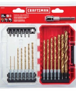 Flash Sale 😍 CRAFTSMAN Twist Drill Bits 21-Piece Assorted x Set Titanium Twist Drill Bit Set 🔥 -Craftsman Official Shop 17881185
