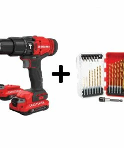 Cheap 💯 CRAFTSMAN Hammer Drills V20 1/2-in 20-volt Max Variable Speed Cordless Hammer Drill (2-Batteries Included) ❤️