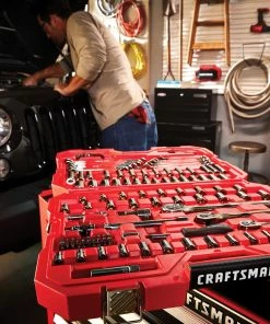 Outlet 🧨 CRAFTSMAN Mechanics Tool Sets 121-Piece Standard (SAE) and Metric Combination Gunmetal Chrome Mechanics Tool Set (1/4-in; 3/8-in) ❤️ -Craftsman Official Shop 40799363