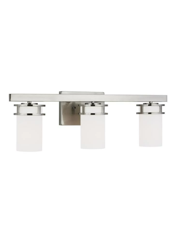 Budget π Sea Gull Lighting Vanity Lights Robie 3-Light Nickel Craftsman Vanity Light π 2 Budget π Sea Gull Lighting Vanity Lights Robie 3-Light Nickel Craftsman Vanity Light π - Image 2