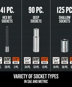 Promo ⌛ CRAFTSMAN Mechanics Tool Sets 299-Piece Standard (SAE) Polished Chrome Mechanics Tool Set 🎁 -Craftsman Official Shop 43123067