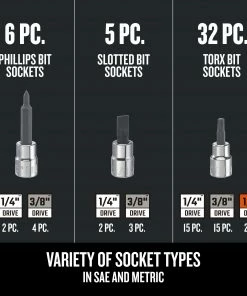 Promo ⌛ CRAFTSMAN Mechanics Tool Sets 299-Piece Standard (SAE) Polished Chrome Mechanics Tool Set 🎁 -Craftsman Official Shop 43123068
