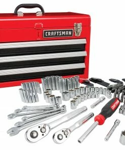 Cheapest 🤩 CRAFTSMAN Mechanics Tool Sets 224-Piece Standard (SAE) and Metric Combination Polished Chrome Mechanics Tool Set (1/4-in; 3/8-in) 🎁