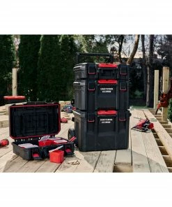 Promo 👏 CRAFTSMAN Portable Tool Boxes TradeStack System Tower 22-in Black Plastic Wheels Lockable Tool Box 🔔 -Craftsman Official Shop 43569046