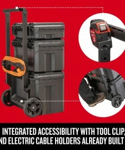 Promo 👏 CRAFTSMAN Portable Tool Boxes TradeStack System Tower 22-in Black Plastic Wheels Lockable Tool Box 🔔 -Craftsman Official Shop 43569047