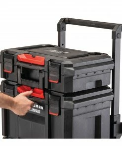 Promo 👏 CRAFTSMAN Portable Tool Boxes TradeStack System Tower 22-in Black Plastic Wheels Lockable Tool Box 🔔 -Craftsman Official Shop 43569048