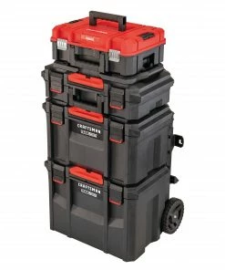 Promo 👏 CRAFTSMAN Portable Tool Boxes TradeStack System Tower 22-in Black Plastic Wheels Lockable Tool Box 🔔 -Craftsman Official Shop 43569050