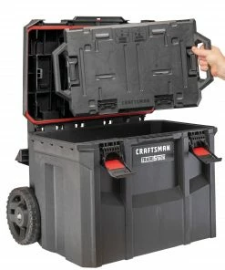 Promo 👏 CRAFTSMAN Portable Tool Boxes TradeStack System Tower 22-in Black Plastic Wheels Lockable Tool Box 🔔 -Craftsman Official Shop 43569054