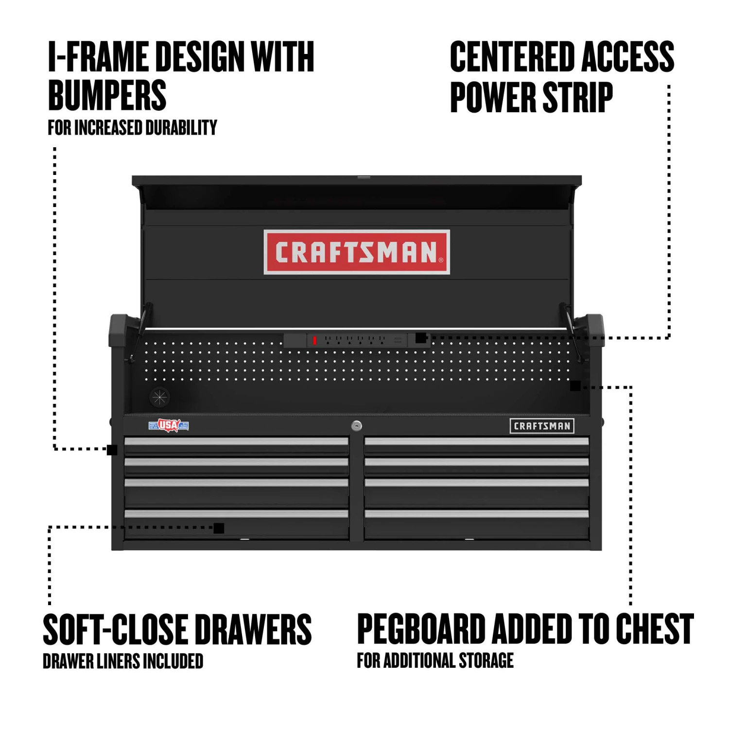 Brand new π CRAFTSMAN Top Tool Chests 2000 Series 51.5-in W x 24.7-in H 8-Drawer Steel Tool Chest (Black) π 2 Brand new π CRAFTSMAN Top Tool Chests 2000 Series 51.5-in W x 24.7-in H 8-Drawer Steel Tool Chest (Black) π - Image 2