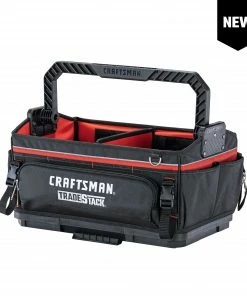 Best Sale 🧨 CRAFTSMAN Tool Bags TRADESTACK System Black/Red Polyester 22.375-in Zippered Tool Tote 🌟