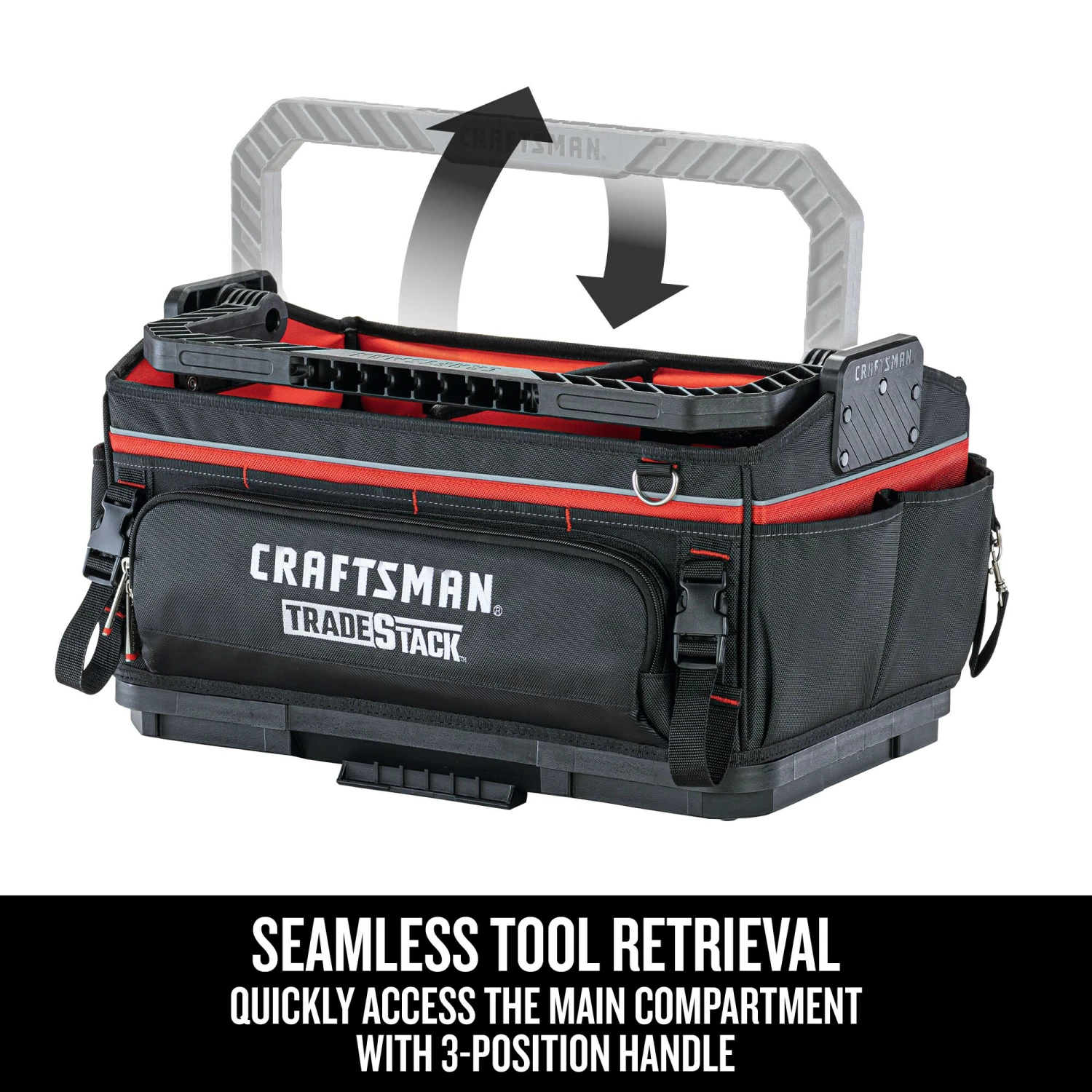 Best Sale 𧨠CRAFTSMAN Tool Bags TRADESTACK System Black/Red Polyester 22.375-in Zippered Tool Tote π 2 Best Sale 𧨠CRAFTSMAN Tool Bags TRADESTACK System Black/Red Polyester 22.375-in Zippered Tool Tote π - Image 2