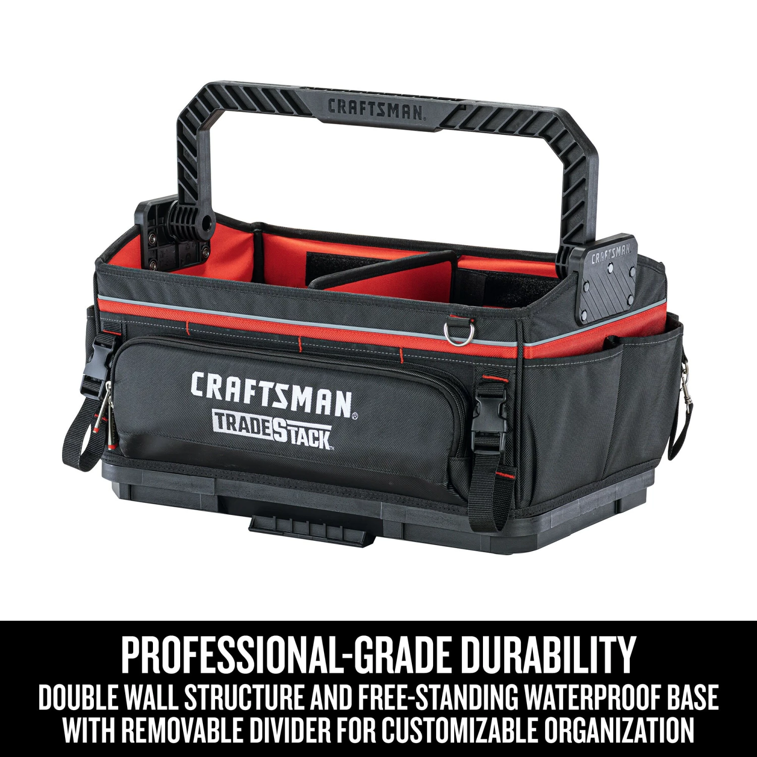 Best Sale 𧨠CRAFTSMAN Tool Bags TRADESTACK System Black/Red Polyester 22.375-in Zippered Tool Tote π 3 Best Sale 𧨠CRAFTSMAN Tool Bags TRADESTACK System Black/Red Polyester 22.375-in Zippered Tool Tote π - Image 3