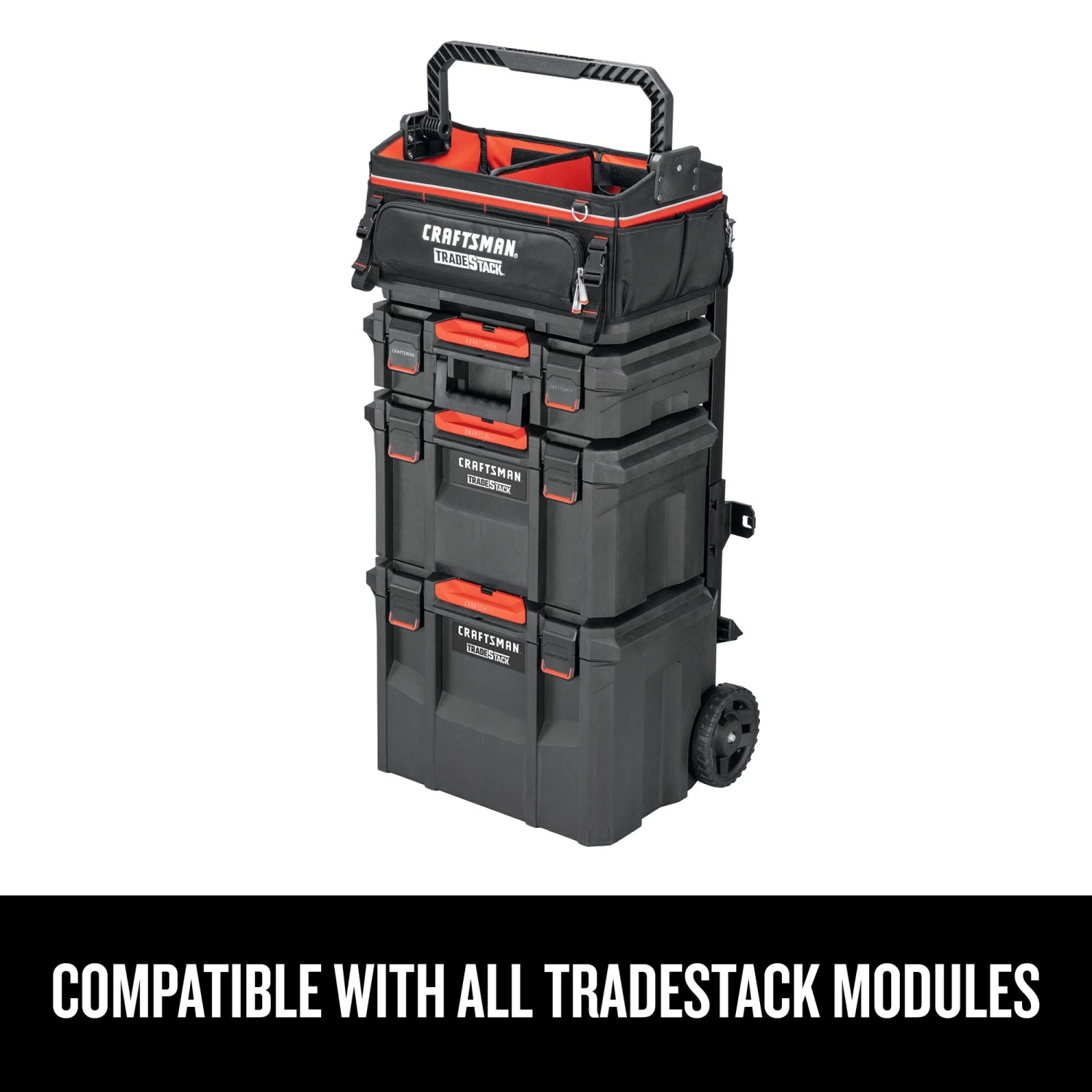Best Sale 𧨠CRAFTSMAN Tool Bags TRADESTACK System Black/Red Polyester 22.375-in Zippered Tool Tote π 5 Best Sale 𧨠CRAFTSMAN Tool Bags TRADESTACK System Black/Red Polyester 22.375-in Zippered Tool Tote π - Image 5