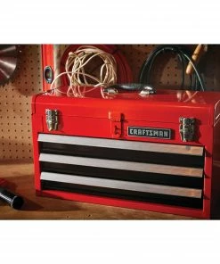 Budget ❤️ CRAFTSMAN Portable Tool Boxes Portable 20.5-in Ball-bearing 3-Drawer Red Steel Lockable Tool Box 👍 -Craftsman Official Shop 44396998