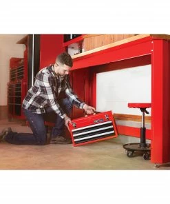 Budget ❤️ CRAFTSMAN Portable Tool Boxes Portable 20.5-in Ball-bearing 3-Drawer Red Steel Lockable Tool Box 👍 -Craftsman Official Shop 44397008
