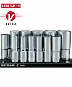 Cheapest 🌟 CRAFTSMAN Sockets & Socket Sets V-Series 12-Piece Standard (SAE) 3/8-in Drive 6-point Set Deep Socket Set ⌛