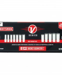 New 🤩 CRAFTSMAN Sockets & Socket Sets V-Series 12-Piece Metric 3/8-in Drive 6-point Set Deep Socket Set 🔔 -Craftsman Official Shop 44486469