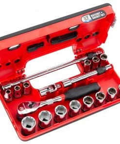 Hot Sale 😍 CRAFTSMAN Sockets & Socket Sets V-Series 18-Piece Metric 3/8-in Drive 6-point Set Shallow Socket Set 🤩 -Craftsman Official Shop 44499205