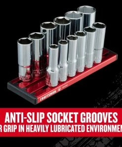 New 🤩 CRAFTSMAN Sockets & Socket Sets V-Series 12-Piece Metric 3/8-in Drive 6-point Set Deep Socket Set 🔔 -Craftsman Official Shop 44778933