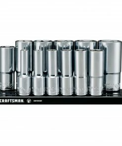 Cheapest 🌟 CRAFTSMAN Sockets & Socket Sets V-Series 12-Piece Standard (SAE) 3/8-in Drive 6-point Set Deep Socket Set ⌛ -Craftsman Official Shop 44778949