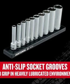 Outlet 👏 CRAFTSMAN Sockets & Socket Sets V-Series 10-Piece Standard (SAE) 1/4-in Drive 6-point Set Deep Socket Set ✔️ -Craftsman Official Shop 44779561