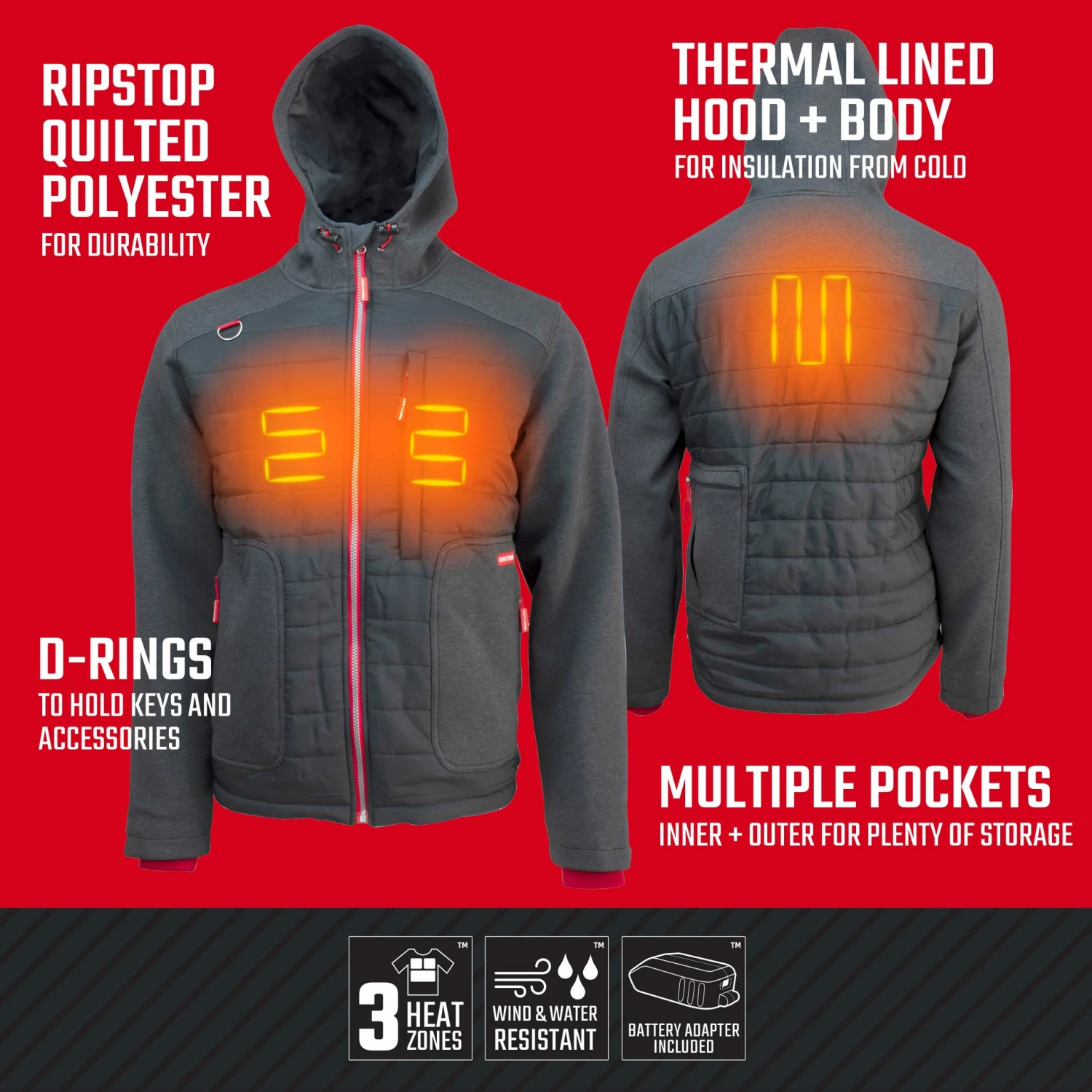 Promo π CRAFTSMAN Heated Clothing Craftsman Men's Hybrid Heated Jacket with Battery Includes (3X-Large) β 2 Promo π CRAFTSMAN Heated Clothing Craftsman Men's Hybrid Heated Jacket with Battery Includes (3X-Large) β - Image 2
