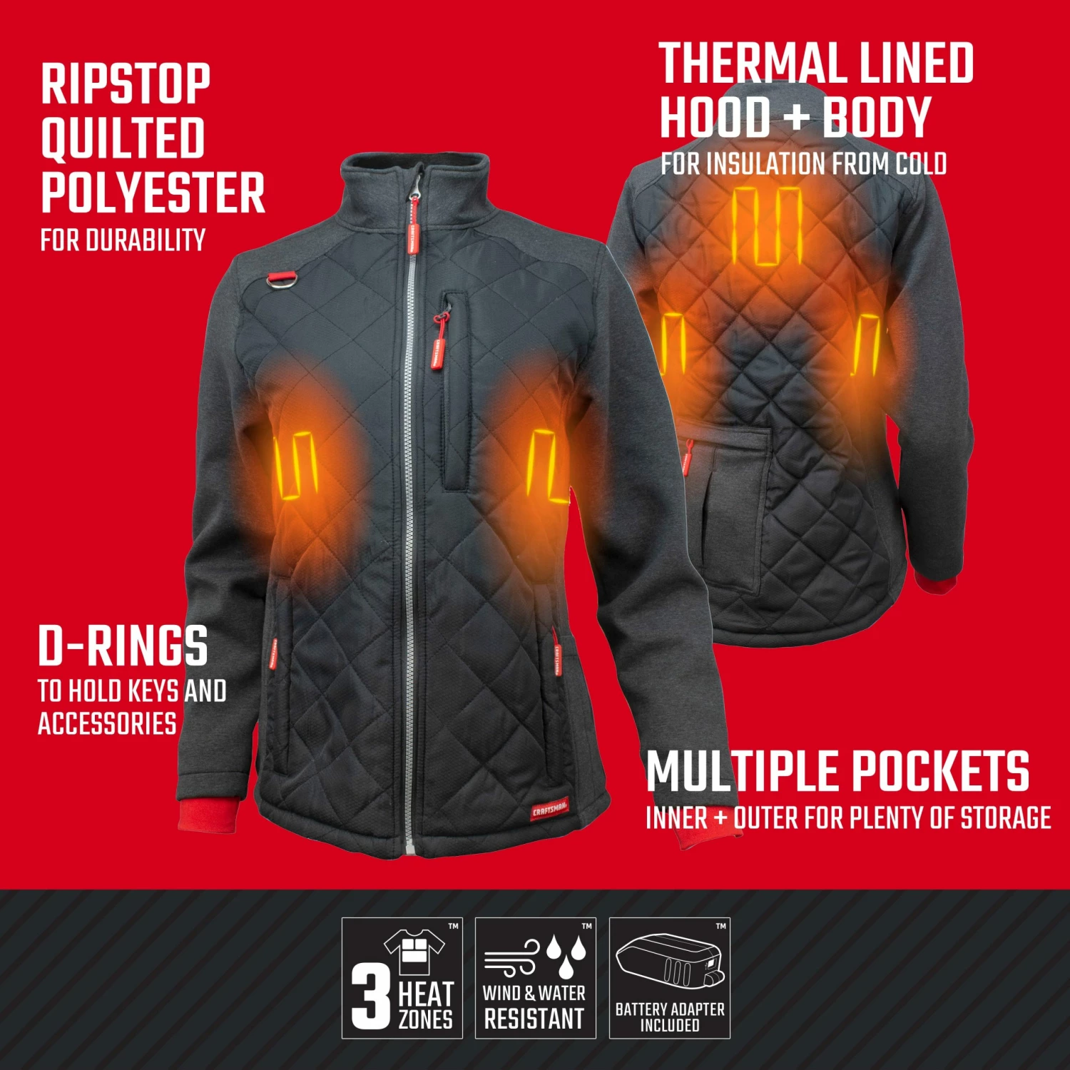 Best Pirce ❤️ CRAFTSMAN Heated Clothing Craftsman Women's Hybrid Heated Jacket Battery Included (Large) ⌛ 2 Best Pirce ❤️ CRAFTSMAN Heated Clothing Craftsman Women's Hybrid Heated Jacket Battery Included (Large) ⌛ - Image 2